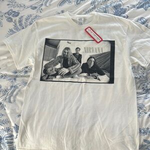 NIRVANA White and Black Short Sleeve Tee